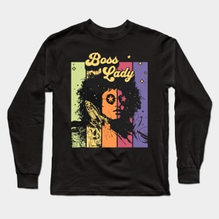 Boss Lady Vinatge Retro Themed Gift Long Sleeve T-Shirt